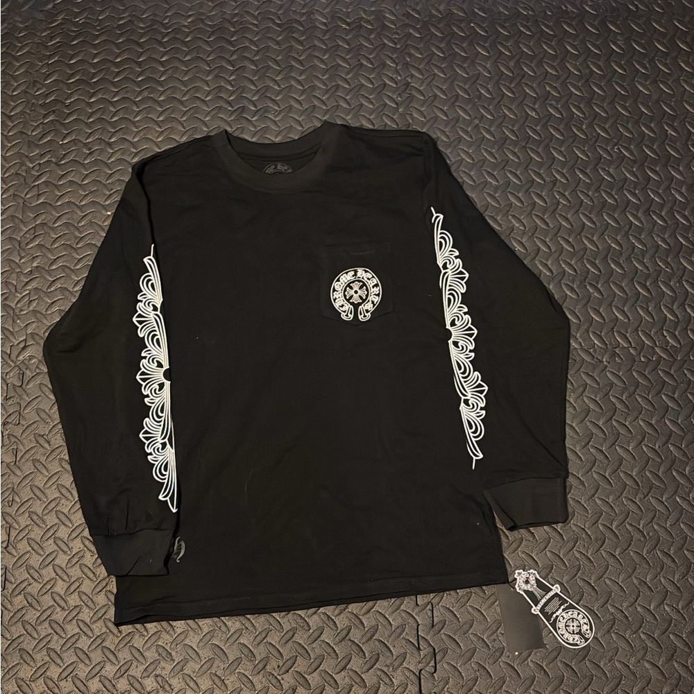 Chrome Hearts Black Long Sleeve with White Detailing